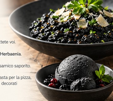 Risotto nero con ingredienti di mare